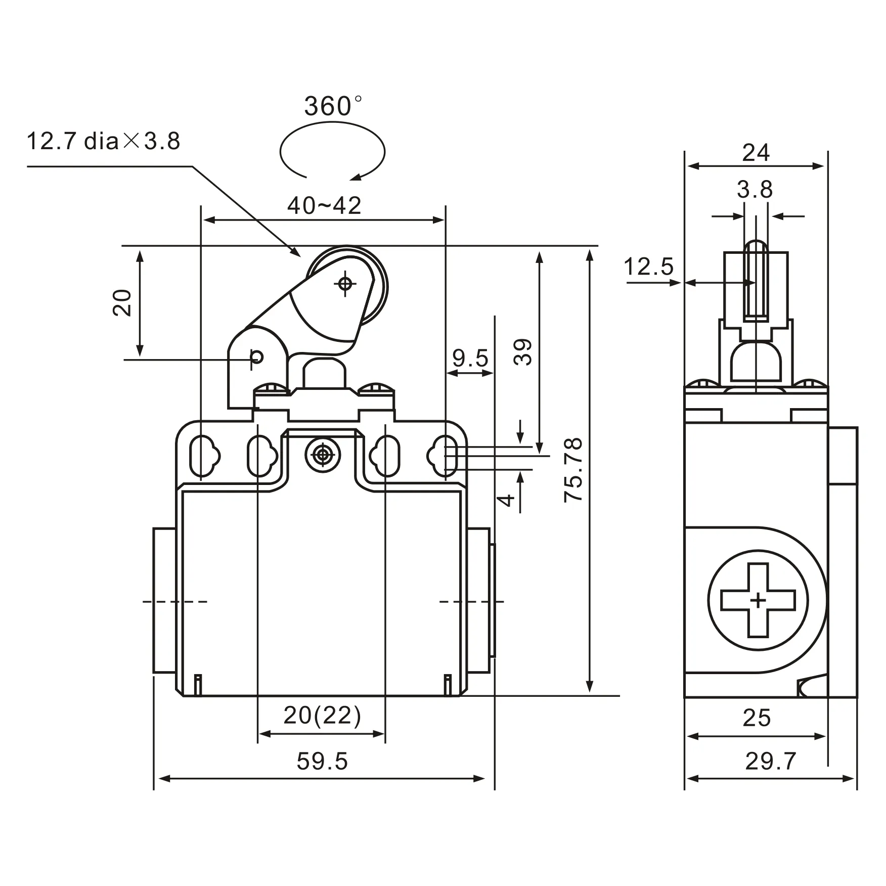 XCK-T121 Roller Push-Button Enclosed Limit Switch