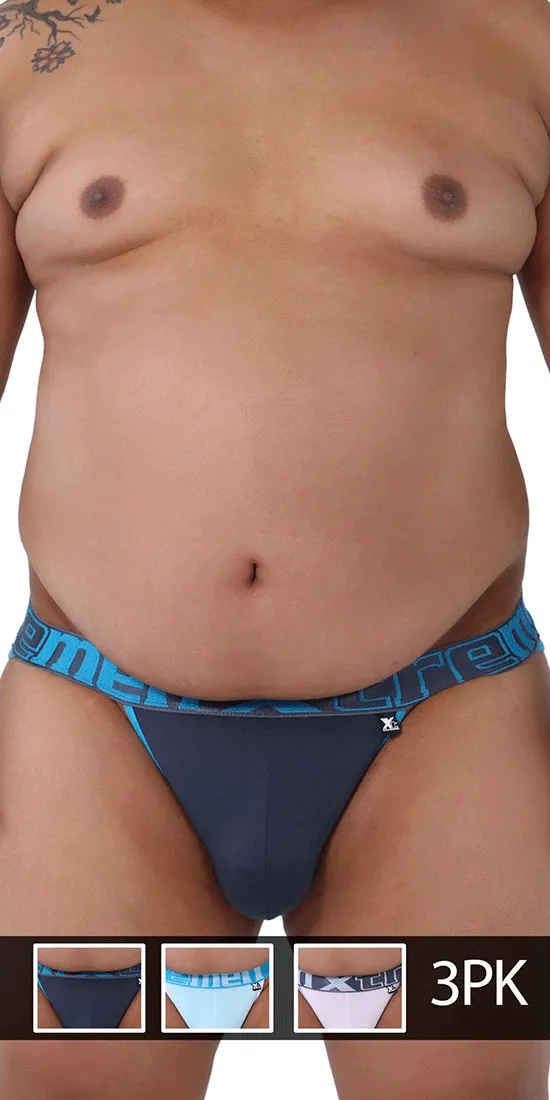 Xtremen 91057x-3 3pk Bikini Gray-blue-pink