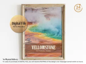 Yellowstone National Park Retro Wall Art