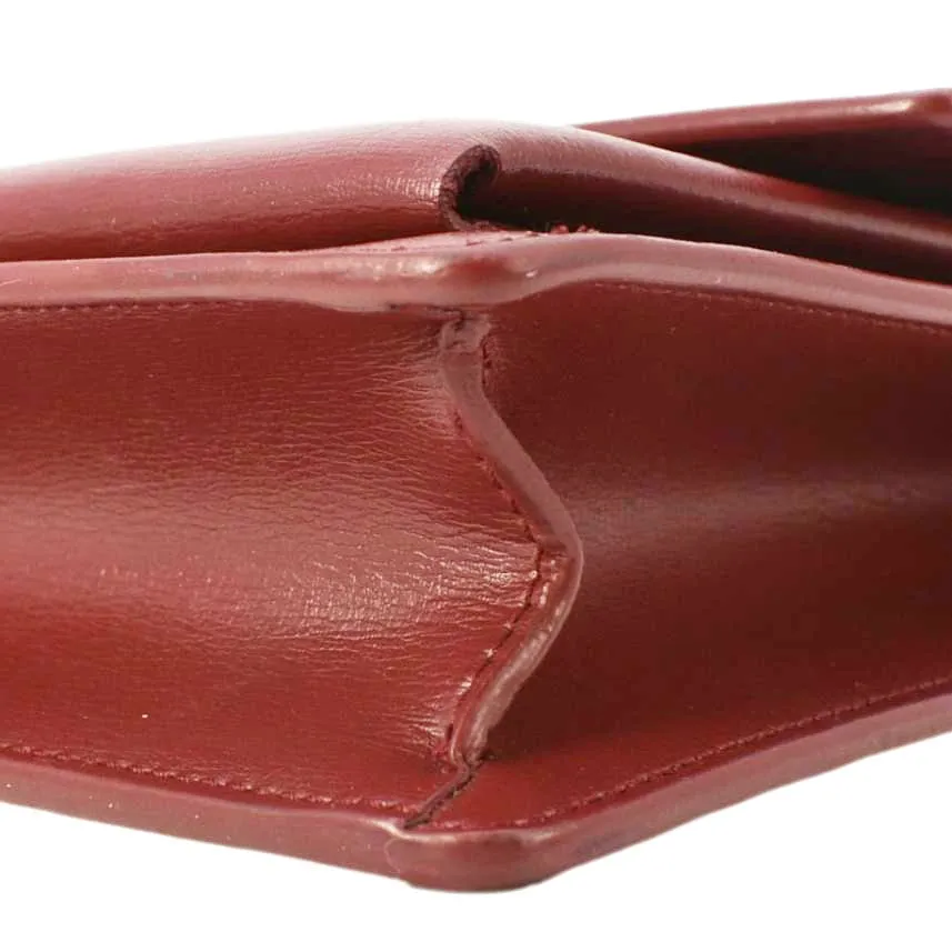 YVES SAINT LAURENT Sunset Leather Shoulder Bag Red