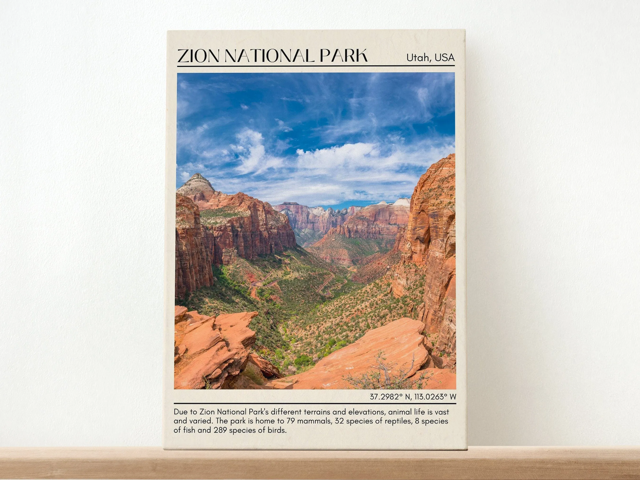 Zion National Park Wall Art, Utah, USA